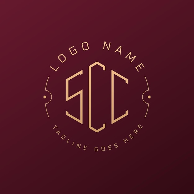 Diseño de logotipo SCC de lujo Letra elegante SCC Monograma Logotipo minimalista Poligono SCC Template de diseño de logotipo
