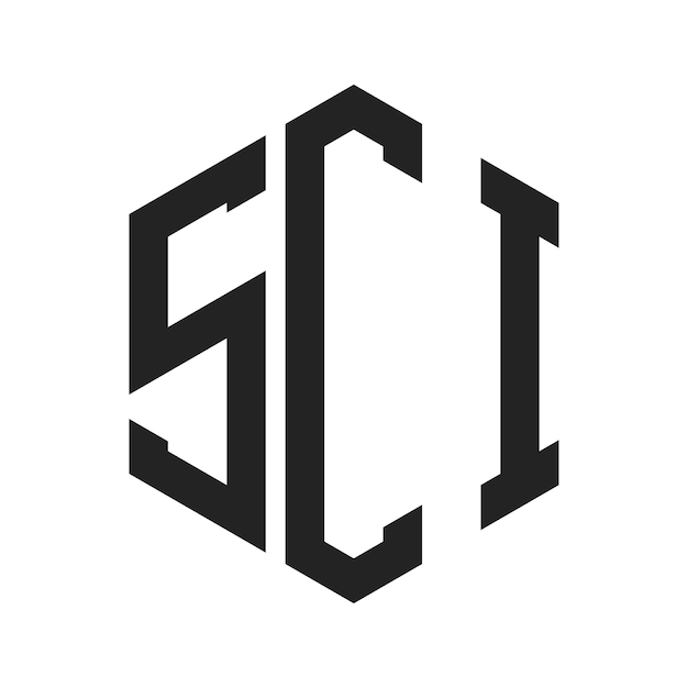 Diseño del logotipo SCI Letra inicial SCI Monograma Logotipo con forma de hexágono