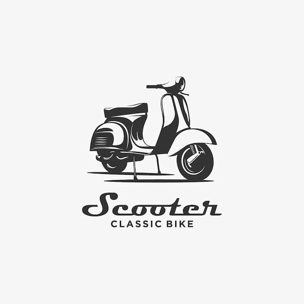 Diseño de logotipo de scooter clásico