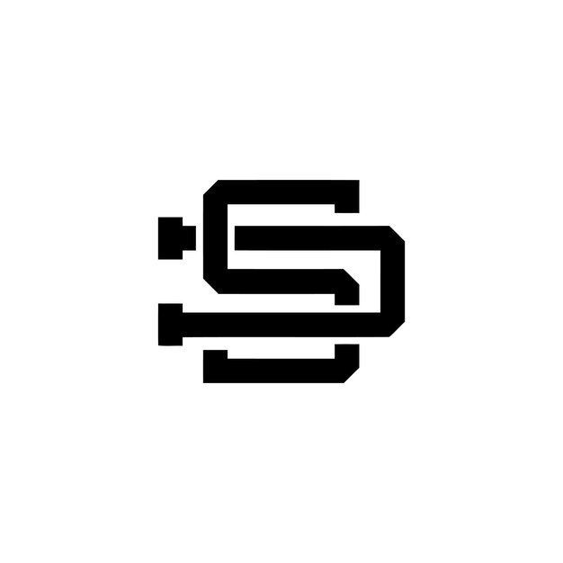 Diseño de logotipo SD Initials Logotipo de letra inicial Plantilla de logotipo CREATIVE LUXURY
