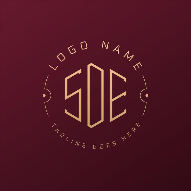 Diseño de logotipo de SDE de lujo Letra elegante SDE Monograma Logotipo minimalista Poligono SDE Templata de diseño de logotipo
