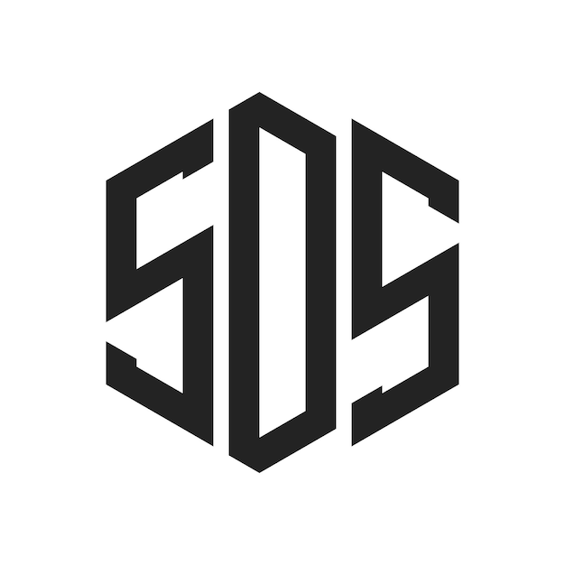 Diseño del logotipo de SDS Letra inicial SDS Monograma Logotipo con forma de hexágono