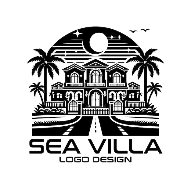 Diseño del logotipo de Sea Villa Vector