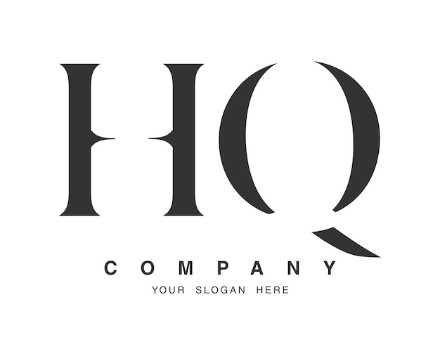 Diseño del logotipo de la sede Estilo de letra inicial h y q serif Tipo de letra clásica creativa del nombre de la empresa Tipo de logotipo o identidad de moda