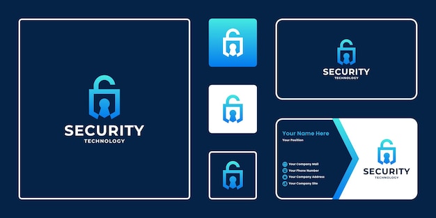 Diseño de logotipo de seguridad moderno y creativo.