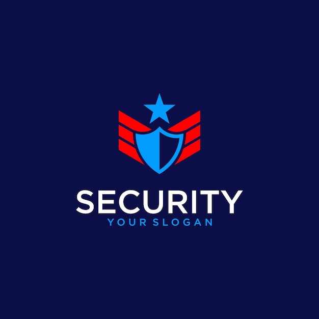 Vector diseño de logotipo de seguridad moderno con inspiración de escudo y alas