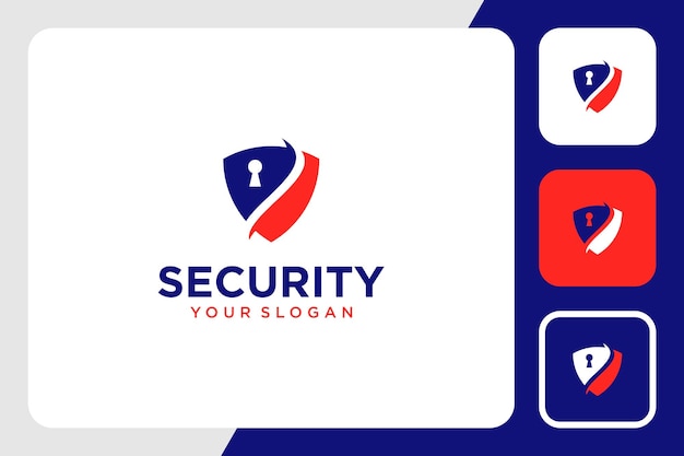 Diseño de logotipo de seguridad o escudo con candado