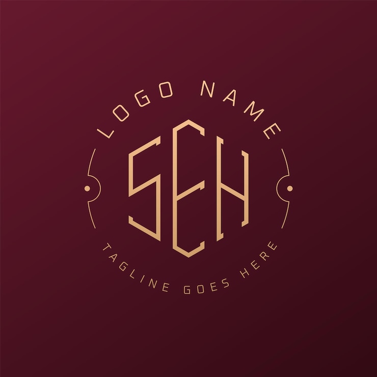 Vector diseño de logotipo de seh de lujo letra elegante seh monograma logotipo minimalista poligono estampa de diseño de logotipo seh