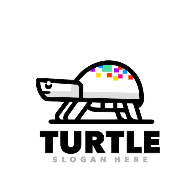 Diseño de logotipo sencillo de tortuga linda
