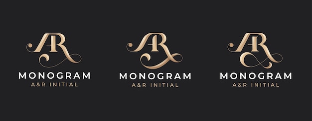 Diseño de logotipo serif de monograma de anuncio de letra de lujo