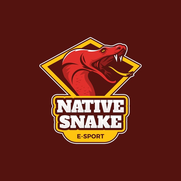 Diseño de logotipo de serpiente dibujado a mano