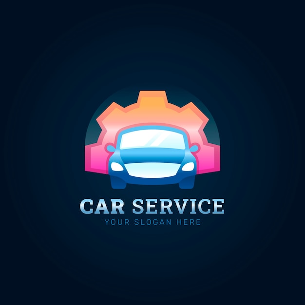 Vector diseño de logotipo de servicio de automóvil degradado