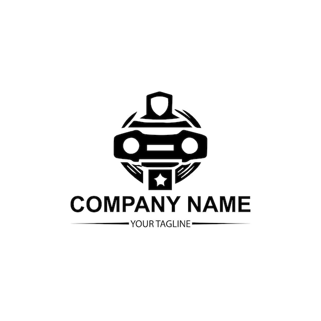 diseño del logotipo del servicio de automóviles vectoriales
