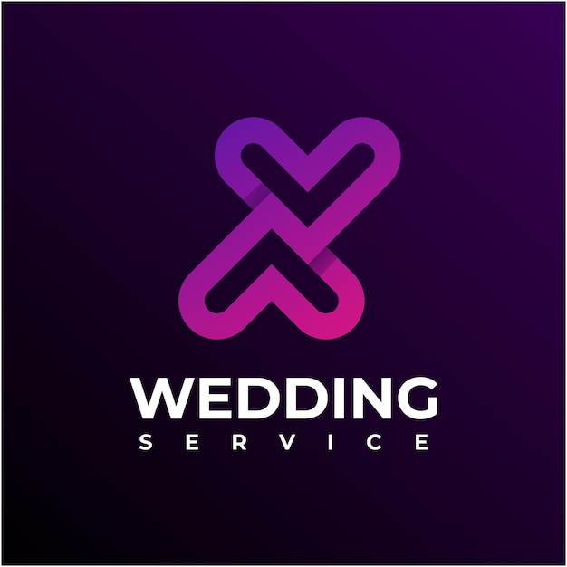 Vector diseño de logotipo de servicio de bodas