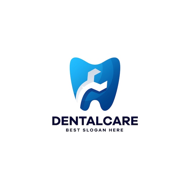 Vector diseño de logotipo de servicio dental degradado