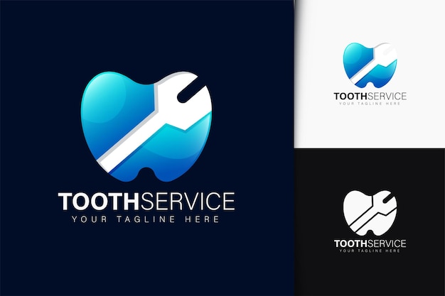 Diseño de logotipo de servicio dental con degradado.