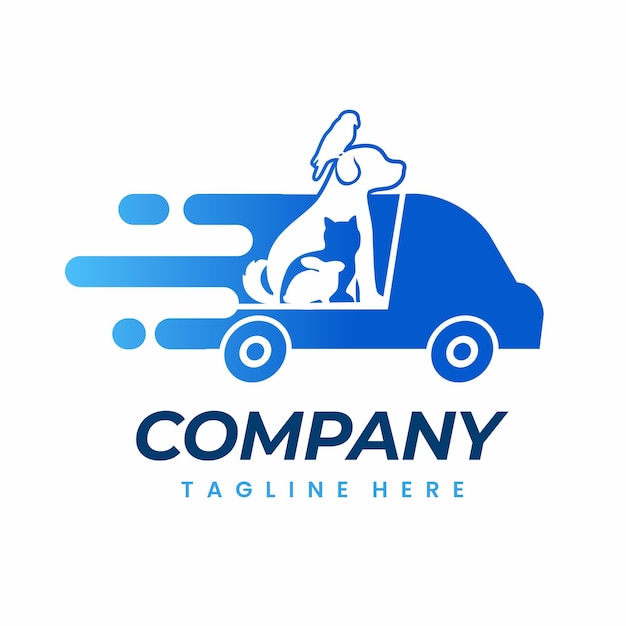 Diseño de logotipo de servicio de entrega rápida de mascotas