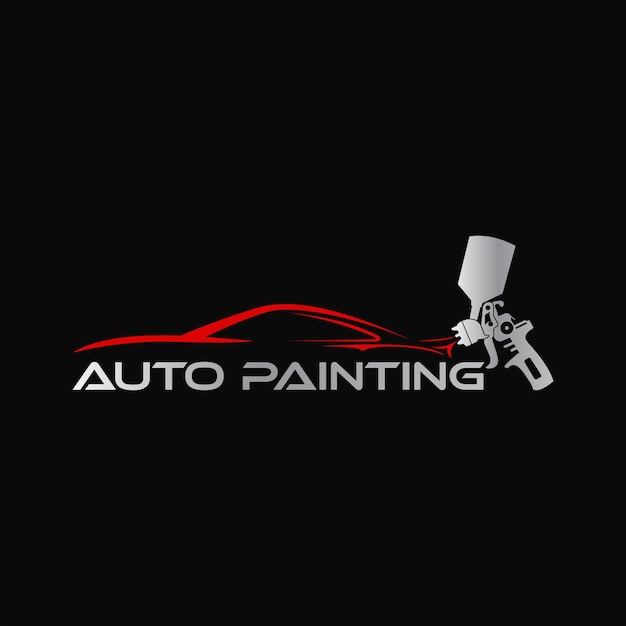 Diseño de logotipo de servicio de pintura automática con idea abstracta de automóvil