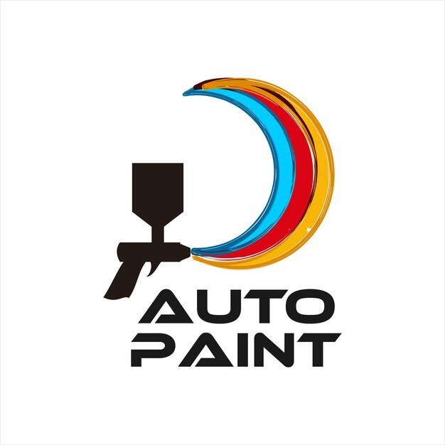 Diseño de logotipo de servicio de pintura automática moderna con idea de vector de aerosol