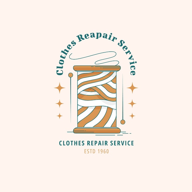 Vector diseño de logotipo de servicio de reparación de moda.