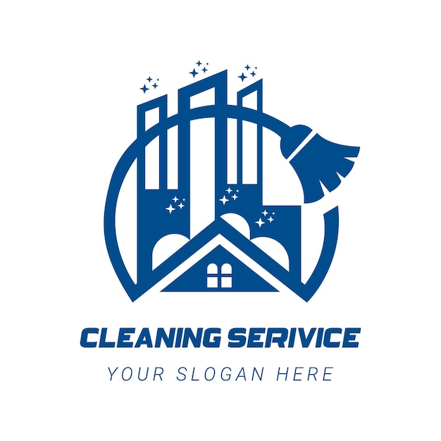 Diseño del logotipo de los servicios de limpieza fresca para su empresa Ilustración vectorial del logotipo vectorial