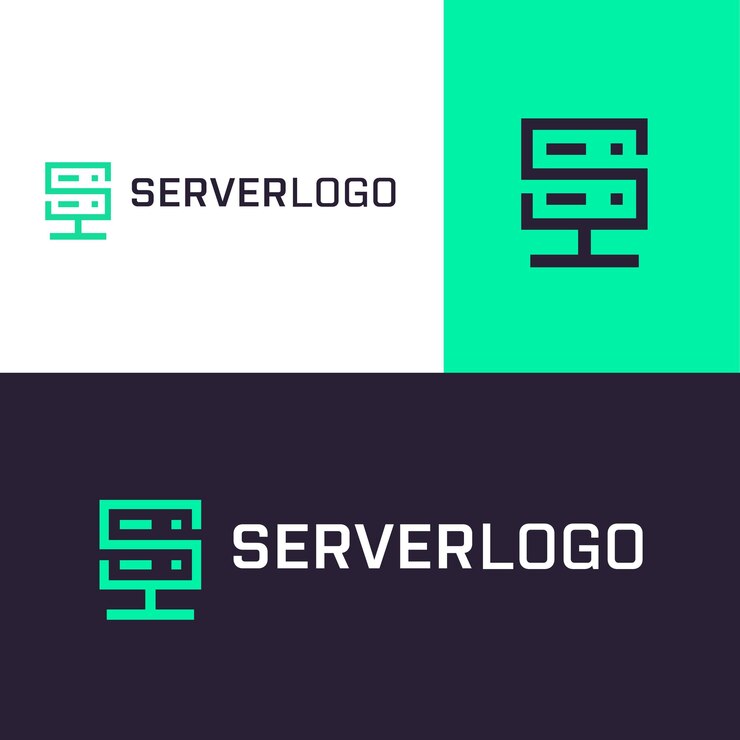 Diseño de logotipo de servidor para almacenamiento de datos de host de servidor Rent Business Vector Logo diseño de logotipo de empresa