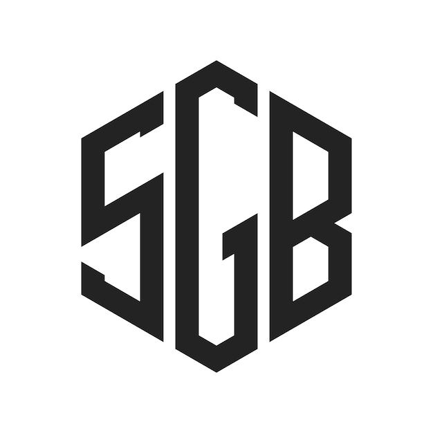 Diseño del logotipo SGB Letra inicial SGB Monograma Logotipo con forma de hexágono