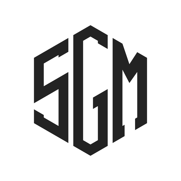 Diseño del logotipo de SGM Letra inicial SGM Monograma Logotipo con forma de hexágono