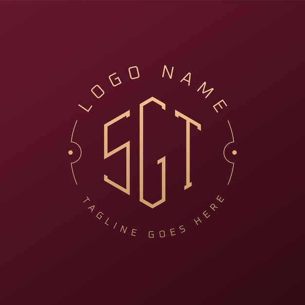 Diseño de logotipo SGT de lujo Letra elegante SGT Monograma Logotipo minimalista Poligono SGT Template de diseño de logotipo