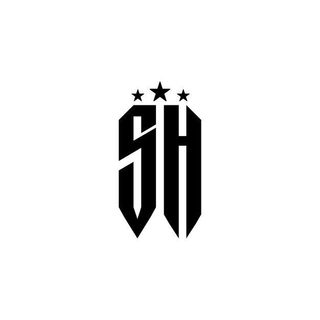 El diseño del logotipo SH monograma letra nombre de texto símbolo monocromático logotipo carácter alfabético logotipo simple