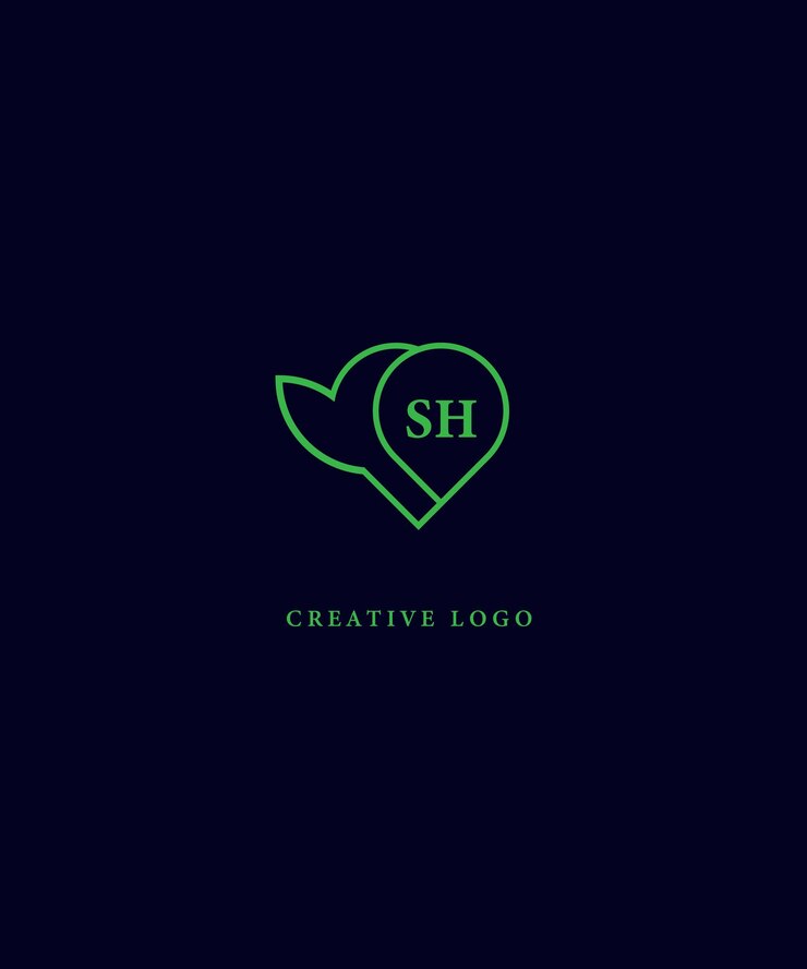 Vector diseño de logotipo de sh verde diseño del logotipo vectorial de sh para negocios