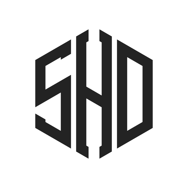 Diseño del logotipo SHD Letra inicial SHD Monograma Logotipo con forma de hexágono
