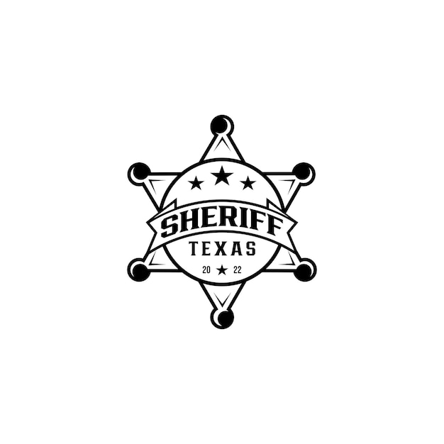 Diseño de logotipo de sheriff vintage