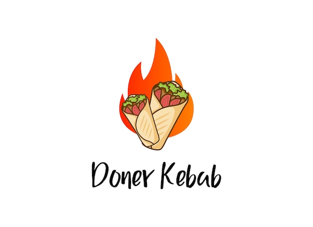 Vector diseño de logotipo de shish kebab brocheta de carne con diseño de vectores vegetales logotipo de brochetas de carne a la parrilla