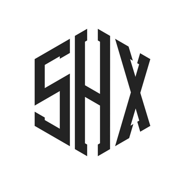 Diseño del logotipo SHX Letra inicial SHX Monograma Logotipo con forma de hexágono