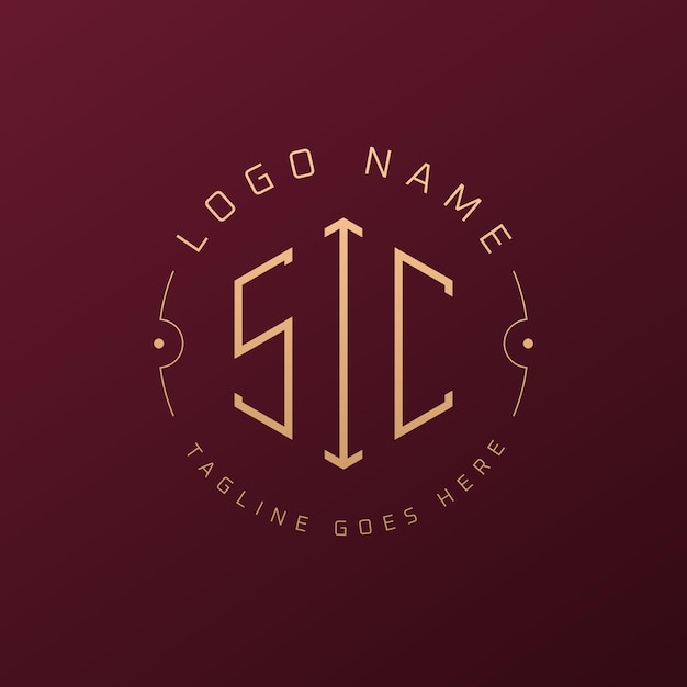 Diseño de logotipo de SIC de lujo Letra elegante SIC Monograma Logotipo minimalista Poligono plantilla de diseño de logotipo SIC