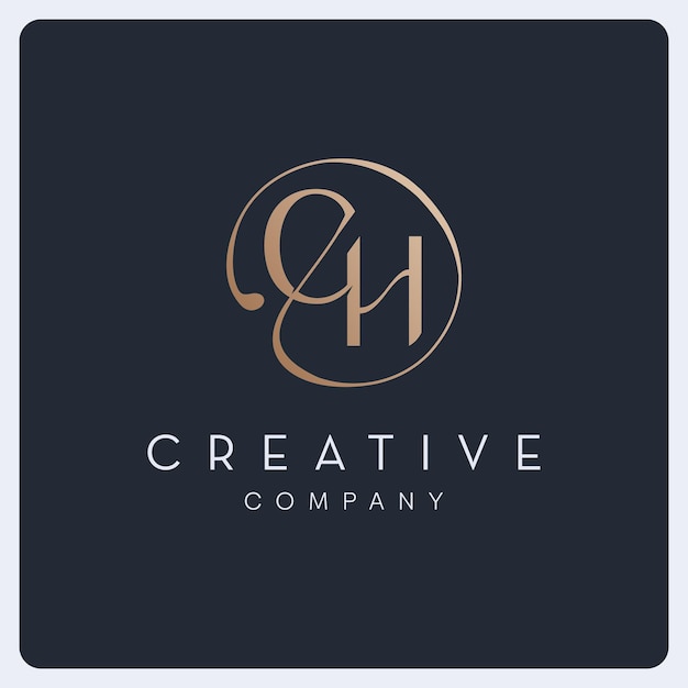 Diseño de logotipo Signature CH, logotipo de letra inicial creativa para empresas y empresas.