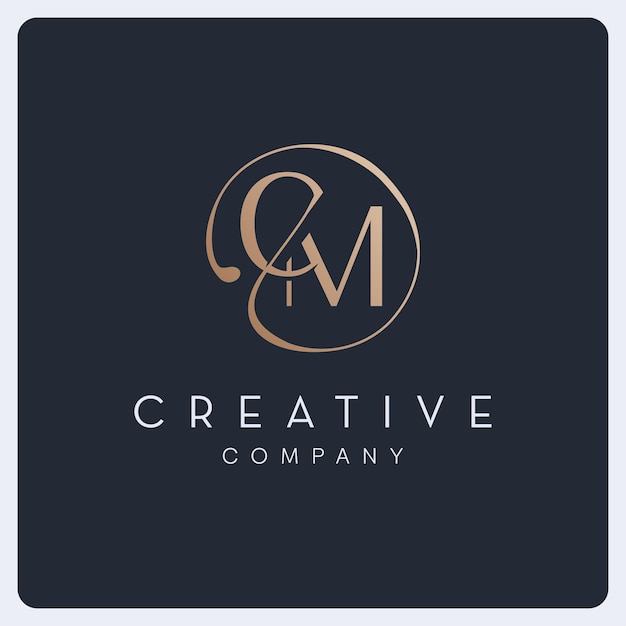 Diseño de logotipo Signature CM, logotipo de letra inicial creativa para empresas y empresas.