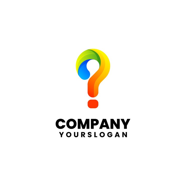 Vector diseño de logotipo de signo de interrogación moderno y colorido