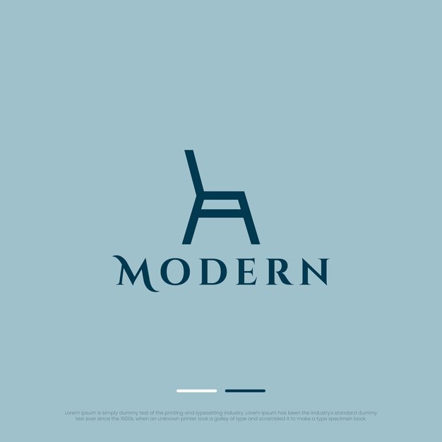 Vector diseño del logotipo de la silla moderna