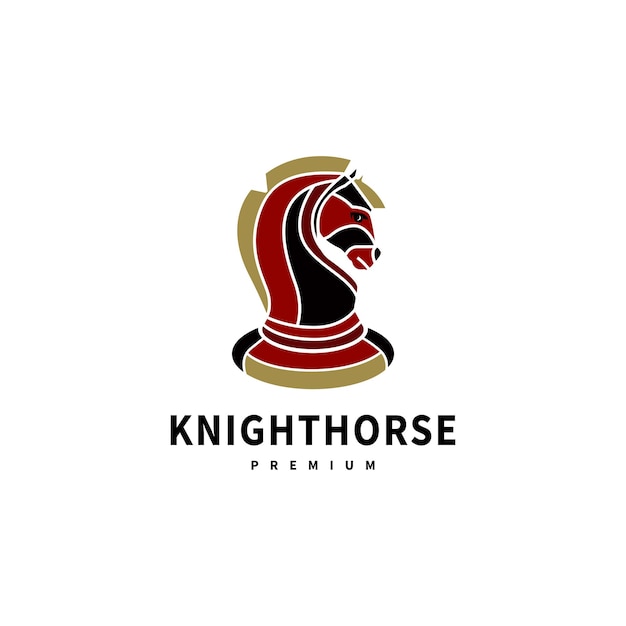Vector diseño del logotipo de la silueta de ajedrez de caballo 2