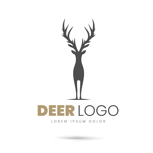 Diseño de logotipo de silueta de ciervo vectorial