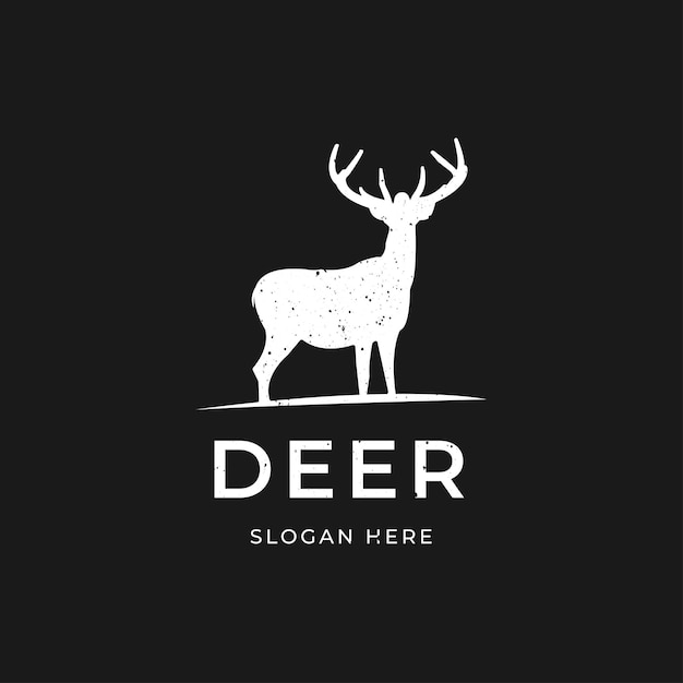 Diseño de logotipo de silueta de ciervo