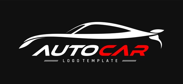 Diseño de logotipo de silueta de coche abstracto moderno minimalista plano simple vector de concepto premium