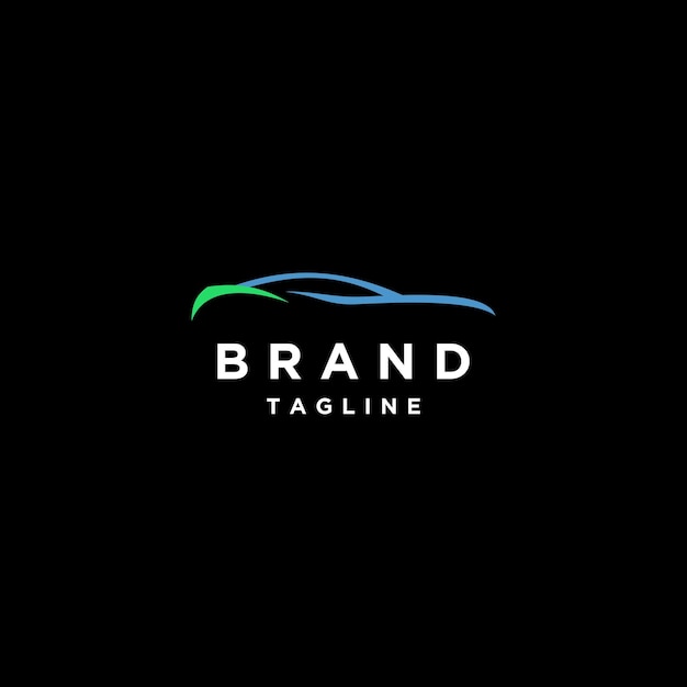 Diseño de logotipo de silueta de coche con líneas deportivas. Diseño de logotipo moderno de silueta de camión deportivo.