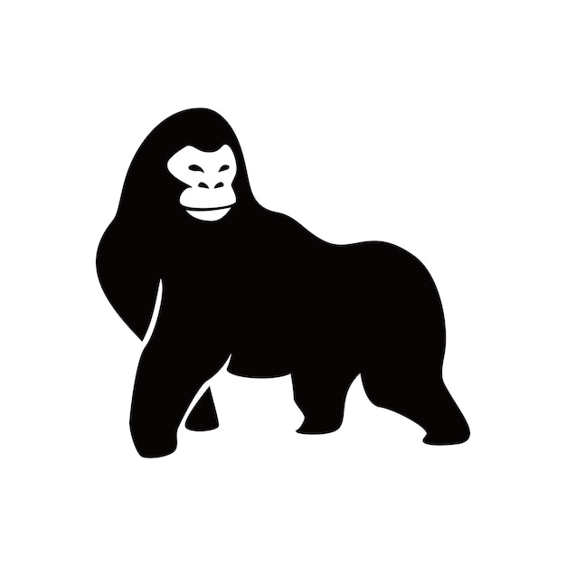 diseño de logotipo de silueta de gorila fuerte signo y símbolo de mono salvaje