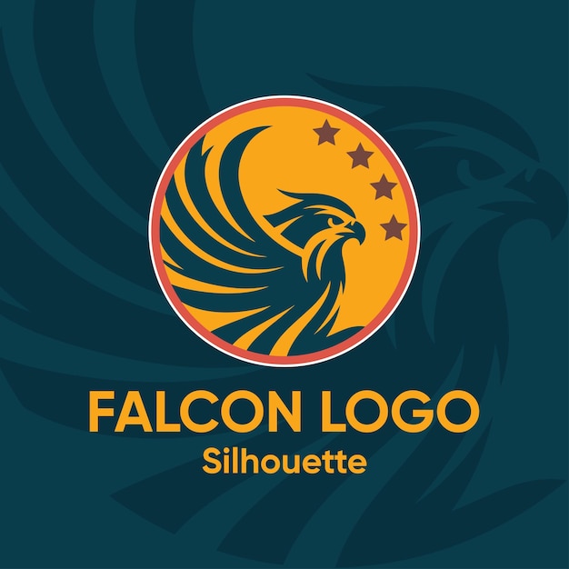 diseño del logotipo de la silueta del halcón