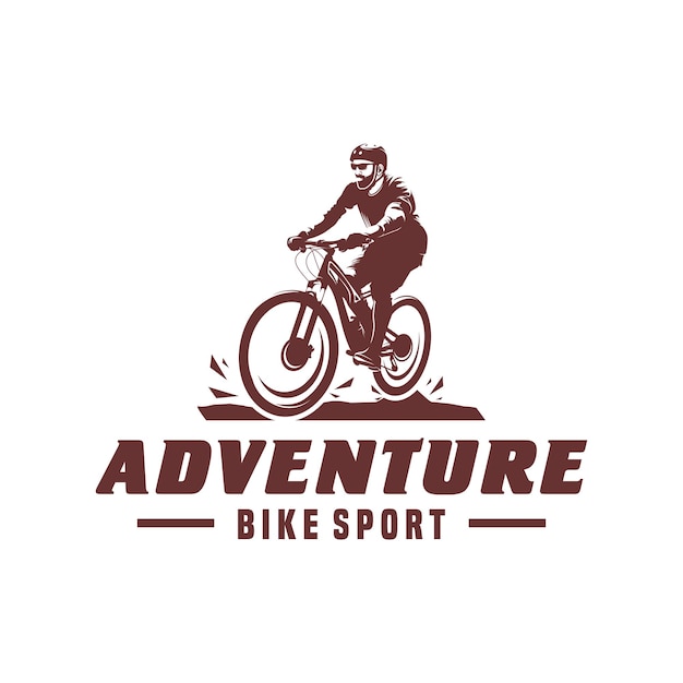 Vector diseño de logotipo de silueta de hombre de bicicleta