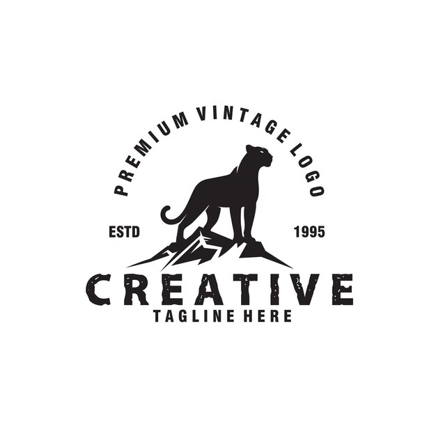 Diseño del logotipo de la silueta de Jaguar Puma Lion Panther plantilla vectorial