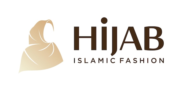 Diseño de logotipo de silueta de mujer musulmana hijab para centro religioso centro islámico